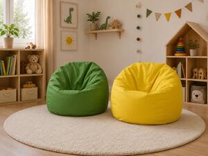 Set 2 sedacích vakov do detskej izby Sakwa M Ekokoža – žltá a zelená