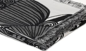 Bavlnená deka Siirtolapuutarha 130x180, čierno-biela