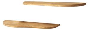 Police z dubového dreva v prírodnej farbe v súprave 2 ks 100 cm Wavy – Kalune Design
