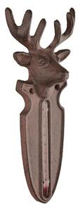 Nástenný teplomer Deer, 22x9,5 cm, liatina, hnedá