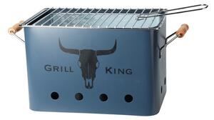 PROGARDEN Prenosný gril na drevené uhlie GRILL KING 43 x 20 cm modrá KO-C83000120