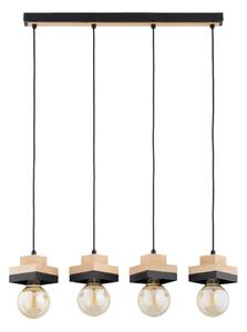 Závesný luster na lanku MIKO 4xE27/15W/230V čierna/béžová