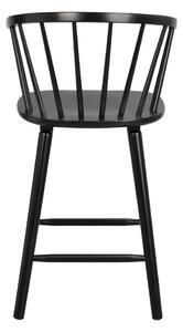 Čierna barová stolička z kaučukového dreva Rowico Carmen