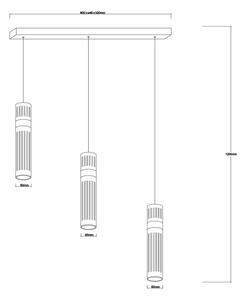 LED luster na lanku AMBIENTE 3xLED/6W/230V 3000/4000/6000K zlatý
