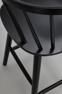 Čierna barová stolička z kaučukového dreva Rowico Carmen