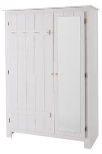 Biela šatníková skriňa z borovicového dreva so zrkadlom 120x170 cm Bertram – Støraa