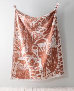 Vlnená deka Metsikkö 130x180, škoricovo-biela