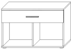 Dvojdverová predsieňová skrinka so zásuvkou Bristol S-2D/1DR - biela / dub artisan