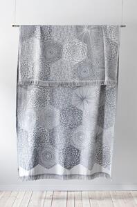 Ľanová deka / obrus Ruut 140x240, sivo-biela