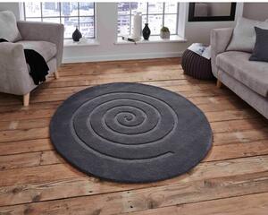 Sivý guľatý koberec Think Rugs Spiral, ⌀ 140 cm