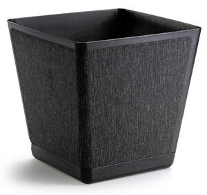 PLASTOVÝ KVETINÁČ PILEA TX 24X24 CM ČIERNA