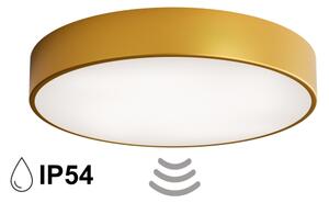 Kúpeľňové stropné svietidlo so snímačom CLEO 4xE27/24W/230V priemer 50 cm IP54 zlaté