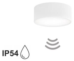 Kúpeľňové stropné svietidlo so senzorom CLEO 1xE27/24W/230V priemer 20 cm IP54 biela
