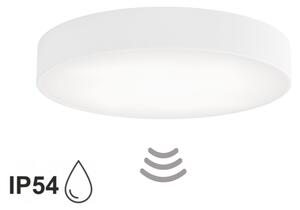 Kúpeľňové stropné svietidlo so senzorom CLEO 4xE27/24W/230V pr. 50 cm IP54 biele
