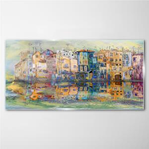 Skleneny obraz Abstrakcie mestskej vody
