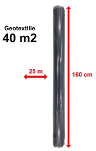 Geotextílie: role 1,6 mx 25 m, celkom 40m2 - Role: šíře 160 cm, délka 25 metrů