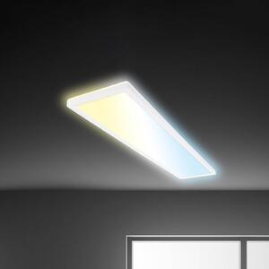 LED panel Tava biely, 98 x 20 cm, podsvietenie, plast, Biela / opálová, Pracovňa / Kancelária, Plast, Stropné svetlo
