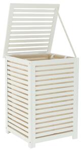 Kôš na prádlo Basket - bambus / biela / béžová