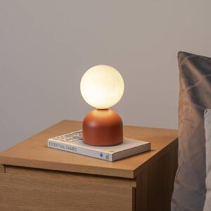 Stolová lampa Miki, terakota, výška 21 cm, kov/sklo, G9
