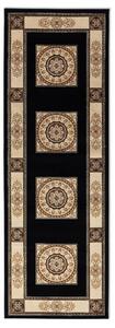 Nouristan , Behúň Herat 105998 Black, 80x240, čierna, chodba / predsieň