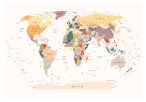 Fototapeta - Mapa světa 1 + zadarmo lepidlo - 200x140