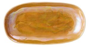 Hnedý kameninový servírovací tanier Bloomingville Paula, 23,5 x 12,5 cm