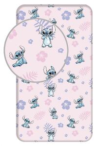 Bavlnená plachta 90 × 200 cm – Lilo and Stitch "Pink"