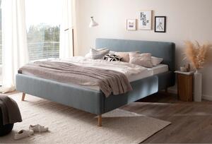 Modrosivá dvojlôžková posteľ s roštom a úložným priestorom Meise Möbel Mattis, 180 x 200 cm