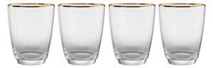 GOLDEN TWENTIES Sada pohárov na vodu so zlatým okrajom 300 ml 4 ks