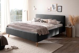Tmavosivá dvojlôžková posteľ s roštom a úložným priestorom Meise Möbel Mattis, 180 x 200 cm