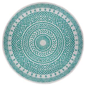 NORTHRUGS - Hanse Home koberce DOPRODEJ: 160x160 (průměr) kruh cm Kusový koberec Jaffa 105213 Emerald green Cream kruh - 160x160 (průměr) kruh cm