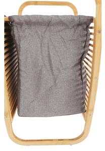 Kôš na prádlo Poko - bambus / sivá