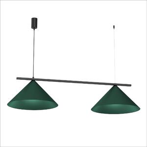 Závesné svietidlo Capital, 2x zelené kovové tienidlo, (fi 46cm), gr