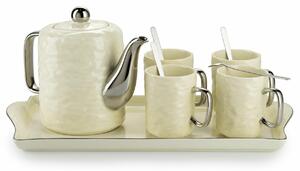 Čajový/kávový set Selena Silver Cream