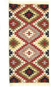Obojstranný koberec / behúň Kilim Gold Aztecki Etno Romby viacfarebný