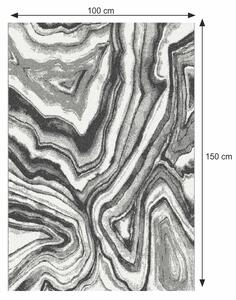 Koberec Sinan 100x150 cm - biela / čierna / vzor