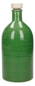 Zelená keramická fľaša na olej Brandani Maiolica, 500 ml