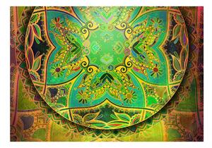 Samolepiaca fototapeta - Mandala: Smaragdová fantázia 147x105
