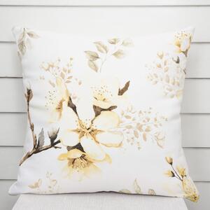 Biante Bavlnená obliečka na vankúš Sandra SA-582 Žlté kvety s vetvičkami na bielom 30 x 50 cm