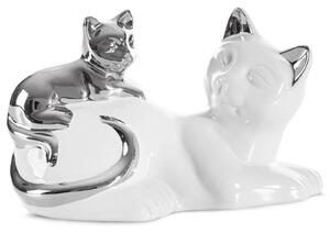 DEKORAČNÁ SOŠKA CAT 20X11X12 CM BIELA
