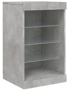 Komoda s LED svetlami betónovo sivá 41x37x67 cm
