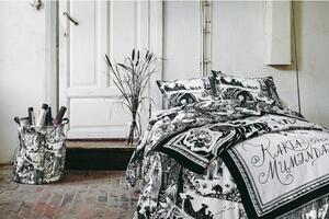 Bavlnená deka Moomin Muumikartta 130x180, čierno-biela