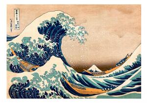 Samolepiaca fototapeta - Hokusai: Veľká vlna za Kanagawou (reprodukcia) 147x105
