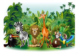 Samolepiaca fototapeta - Zvieratá v džungli 245x175