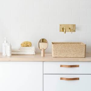 Woodio Umývadlo Cube40, béžové natural / na dosku