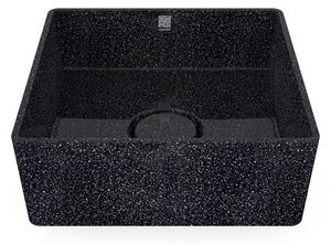 Woodio Umývadlo Cube40, čierne char / na dosku