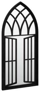 Záhradné zrkadlo čierne 100x45 cm exteriérové železo