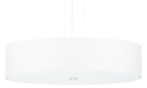 Závesné svietidlo Skala, 1x biele textilné tienidlo, (biele sklo), (fi 50 cm)
