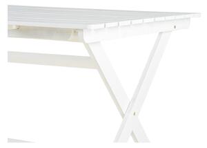 Biely záhradný stôl z akáciového dreva Essentials Natur, 114 x 88 cm