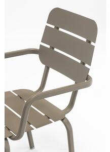 Súprava 4 hnedých kovových stoličiek s podrúčkami Ezeis Alicante